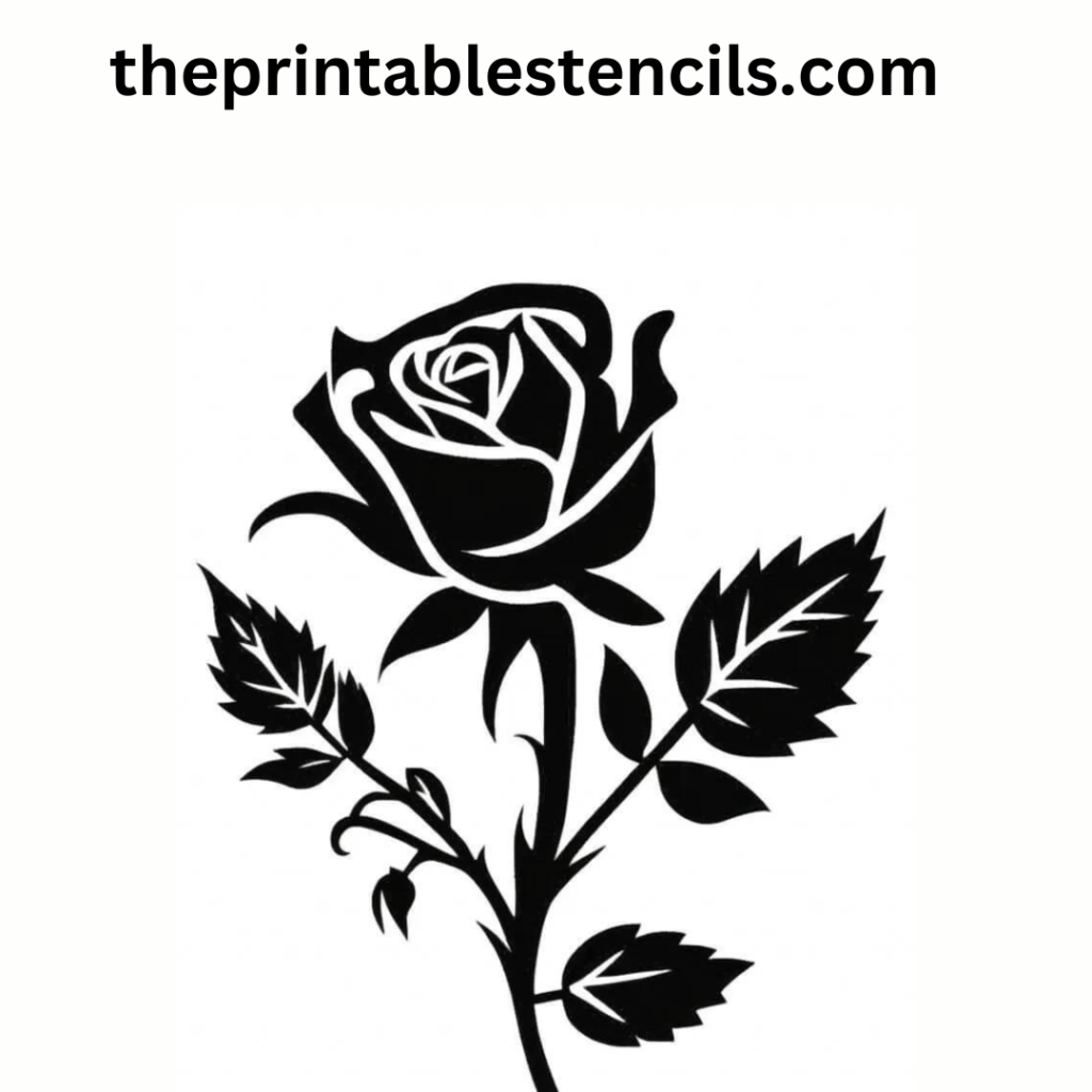 22 Free Printable Rose Stencils and Silhouettes